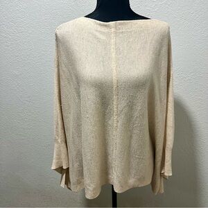 Fate Cream Relaxed Fit Knit Poncho Style Sweater